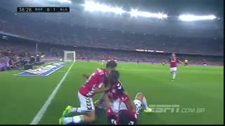 خلاصه بازی: بارسلونا 1 - 2 آلاوز