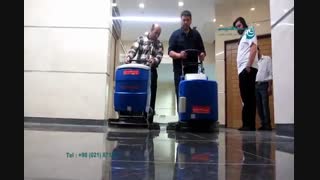فیلم اسکرابرهای دستی شرکت ابراهیم /نظافت صنعتی راهروها و سالن ها با اسکرابر زمین شور