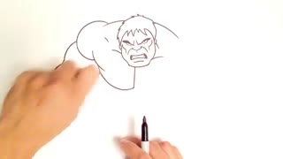 اموزش نقاشی کردن Hulk