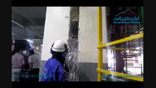 عملیات تخریب یونولیت با استفاده از واترجت فشارقوی