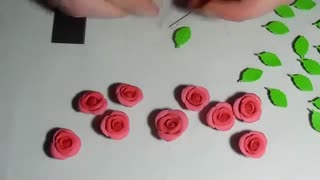 گل رز با خمیر پلیمر