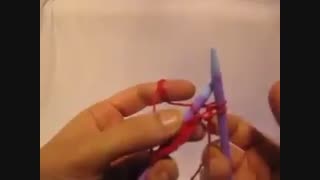 آموزش بافتنی -شروع بافت و زیر و رو انداختن قلاب - قسمت 2