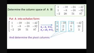 A quick example calculating the column space and the nullspace of a matrix.