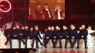 EXO(엑소) reaction to BTS(방탄소년단) - Blood Sweat & Tears + FIRE @MMA  عکس العمل اکسو به اجرای بی تی اس