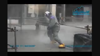 عملیات صنعتی تخریب بتن با دستگاه واترجت آلمانی فوق پیشرفته