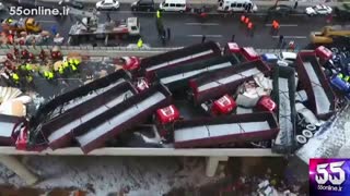 تصادف زنجیره‌ای 56 خودرو در چین 17 کشته داد