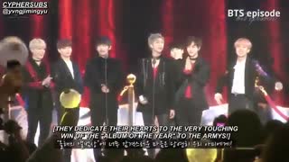 blood sweat & tears + fire[ENG SUB - Episode] BTS  2016 MMA  جایزه گرفتن بنگتن+ اجرا ها+عکس العملشون به برد هاشون +پشت صحنه mma