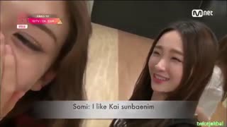 Krystal reaction to Somi and Hayi ioi :we like Kai EXO
