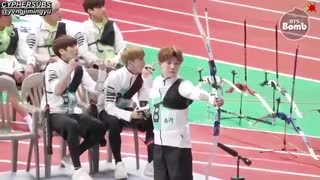 Jimin - Jungkook - suga[ENG SUB - BANGTAN BOMB] BTS' Archery episode @ 2016 ISAC  وقتی بی تی اس در المپیک ایدلا تیرانداز میشوند