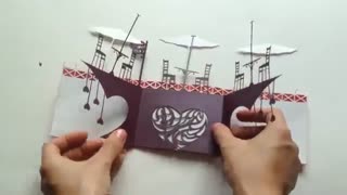 آموزش ساخت کارت پستال-داستان عشق-والنتاین-کیریگامی