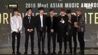 دریافت جایزه ی محبوبترین هنرمند جهانی توسط Got7 در MAMA 2016