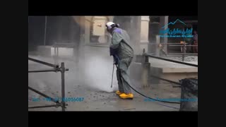 عملیات تخریب بتن با استفاده از دستگاه آب فشارقوی