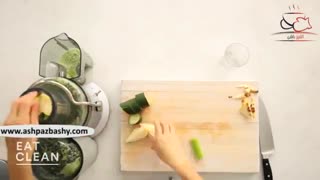 طرز تهیه آب میوه خیار و گلابی