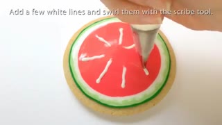 دیزاین کوکی با رویال آیسینگ به شکل هندوانه ، یلدا