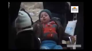 مردم رها شده از چنگ تروریست های حلب شرقی