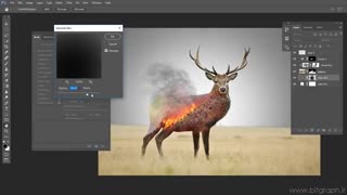 طراحی پوستر مفهومی تخریب محیط زیست در فتوشاپ