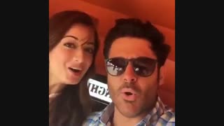 وقتی خانم دیامبزا از محمد رضا گلزار فارسی یادمیگیره