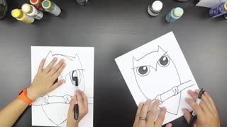 آموزش نقاشی - جغد