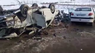 ویدئو تصادف پژو و پیکان در محور مریوان- سقز یک کشته بر جا گذاشت