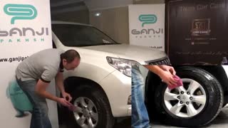 آموزش استفاده ازپولیش واکس وضد ترک لاستیک مفرا-پخش گنجی