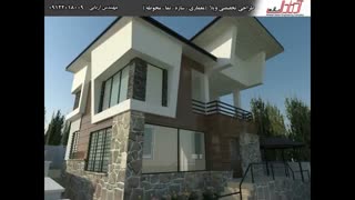 طراحی ویلا دوبلکس ( نقشه ویلا ، پلان ویلا ، نمای ویلا ، حیاط ویلا)