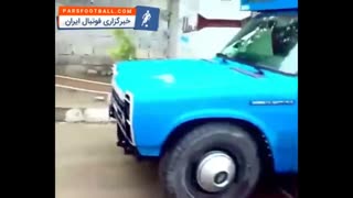 قسمتی از قدرت وانت نیسان آبی ؛ حرکت عجیب راننده وانت