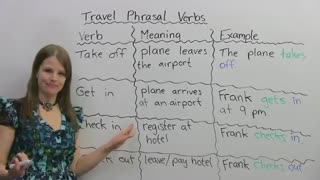 Phrasal Verbs for TRAVEL: “drop off”, “get in”, “check out”…