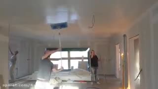 گچکاری - فیلم گچکاری ساختمان با دستگاه گچ پاش