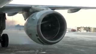 استارت هواپیمای ایرباس A320 در هوای سرد