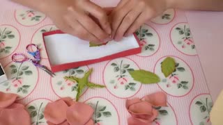 گل رز صورتی با فوم