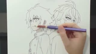 (Speed Drawing) - Yuu and Mika HD (Owari no Seraph)
