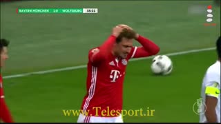 پیروزی مقابل ولفسبورگ و صعود بایرن به یک چهارم نهایی