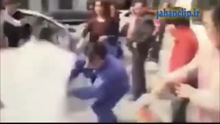 داماد عروس رو از روی سرش زد زمین