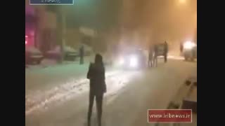 تصادف زنجیرهای دهها خودرو در مراغه