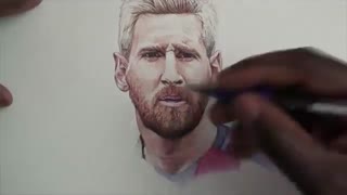 نقاشی زیبا از لیونل مسی 2016