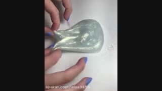 اسلایم شفاف به نقره ای