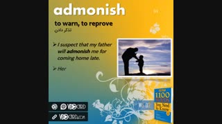 ویدیوکارد کلمه admonish از درس دوم هفته پنجم کتاب ۱۱۰۰